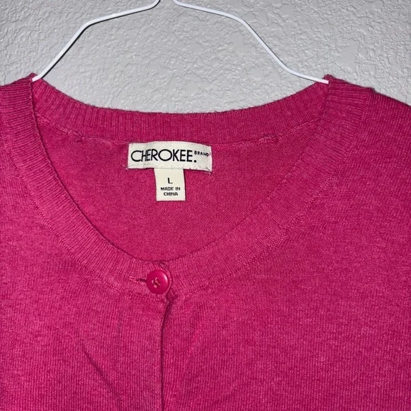 Cherokee Women's Pink Cardigan Sweater - Picture 3 of 3